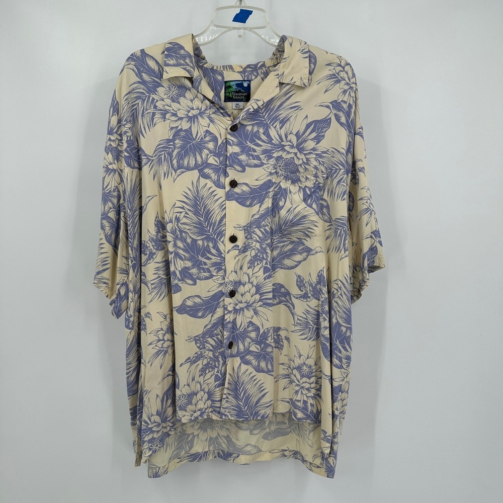 Hawaiian‎ Moon Mens Floral Hawaiian Shirt Size 3X Aloha Tropical Luau Vacation